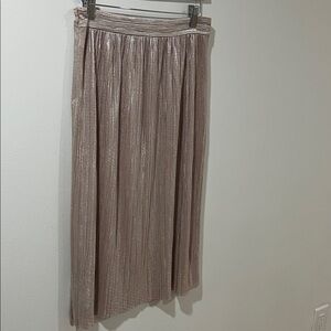 Women’s Pleated Midi Skirt Pink Shimmer Skirt Sz 4 Party Formal Sparkle Glitz